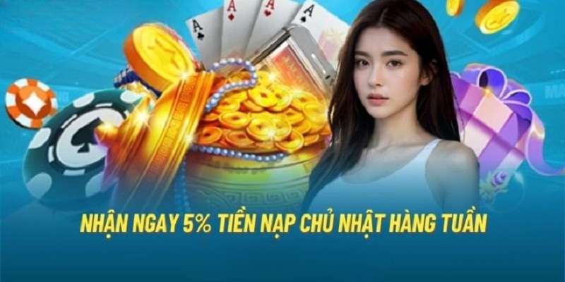 Thưởng Nạp 5% Vốn Nạp Mỗi Chủ Nhật Tại hi88 Siêu Thú Vị